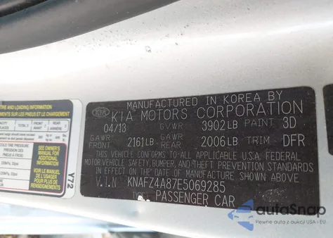 2014 Kia Forte Ex from USA, damaged, VIN KNAFZ4A87E5069285